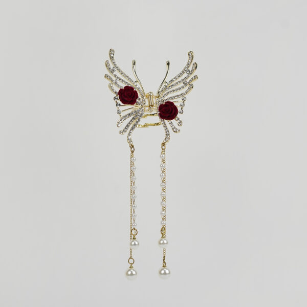 Rose Rhinestone Claw Clip