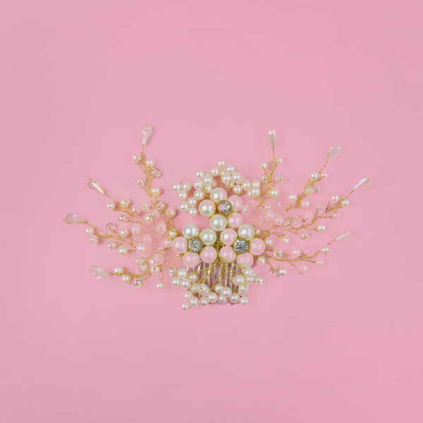 Lucie Floral Hair Comb(Golden) - Image 3