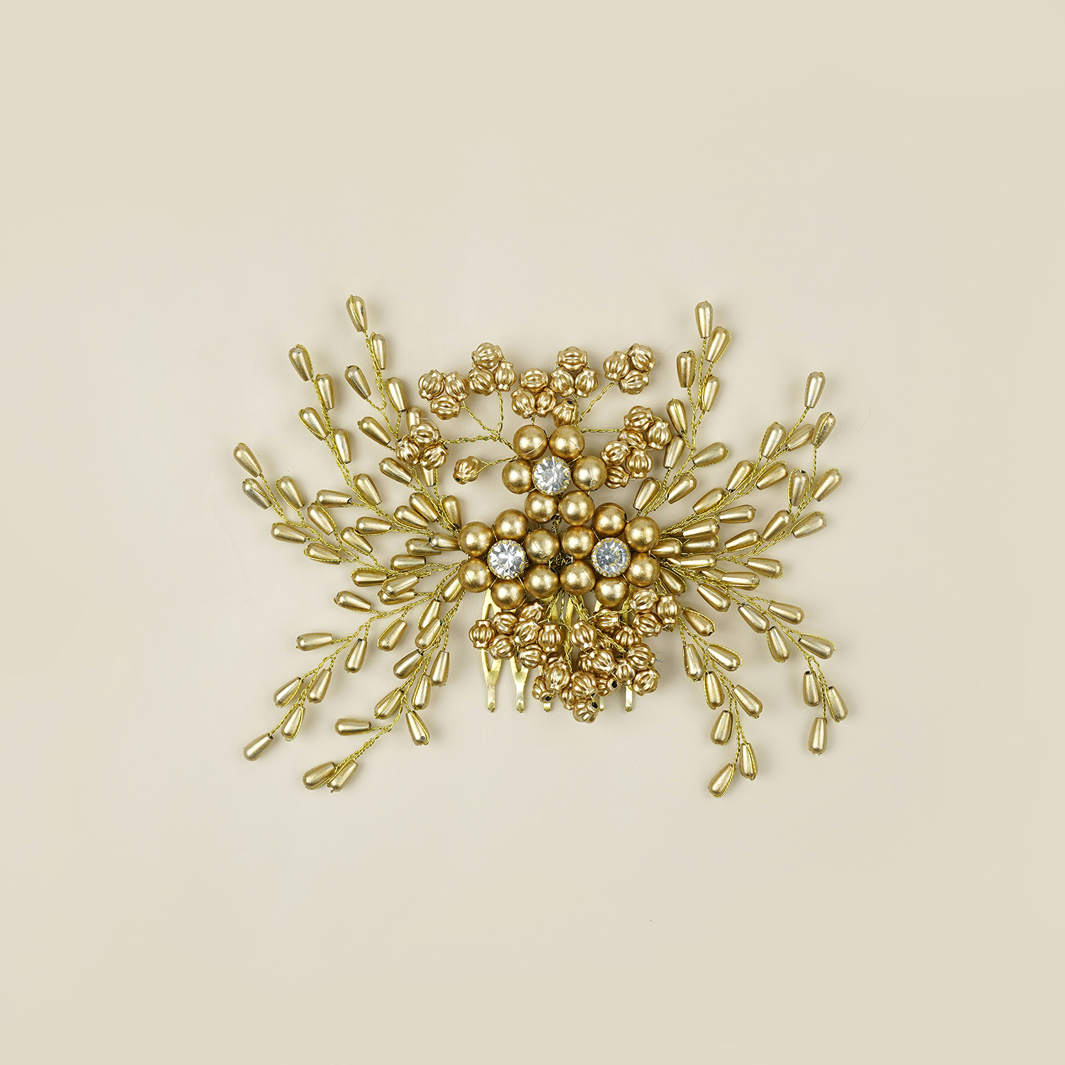 Lucie Floral Hair Comb(Golden)
