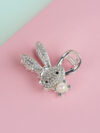 Silver Bunny Claw Clip