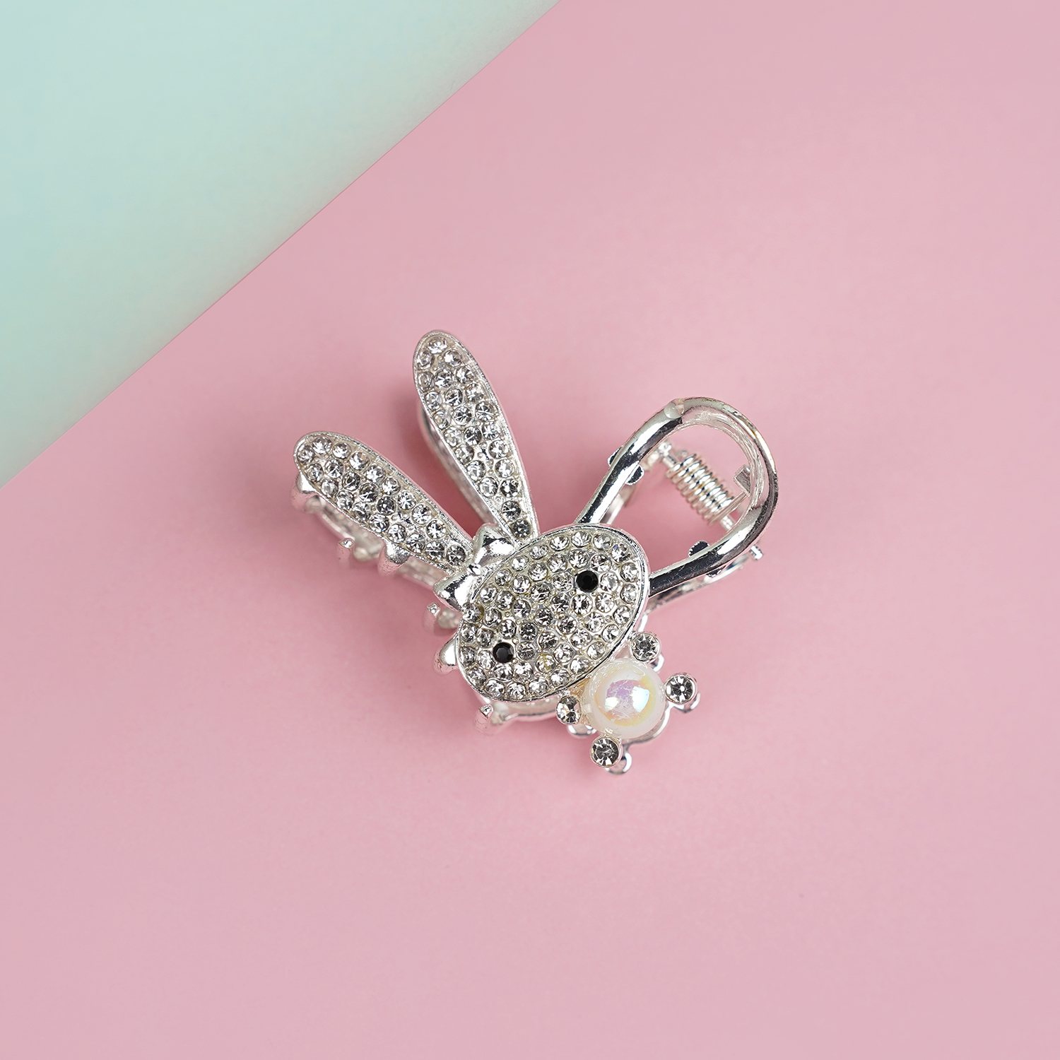 Silver Bunny Claw Clip