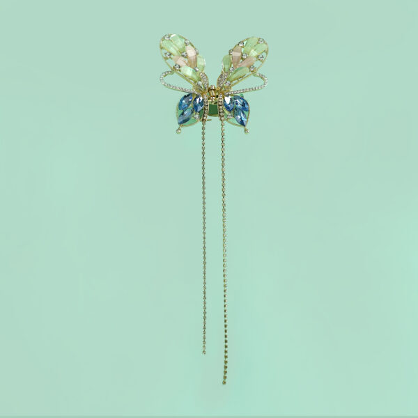 Multi Stone Butterfly Clip