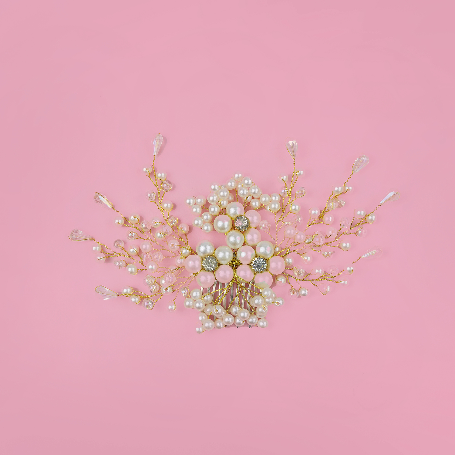 Lucie Floral Hair Comb (White)